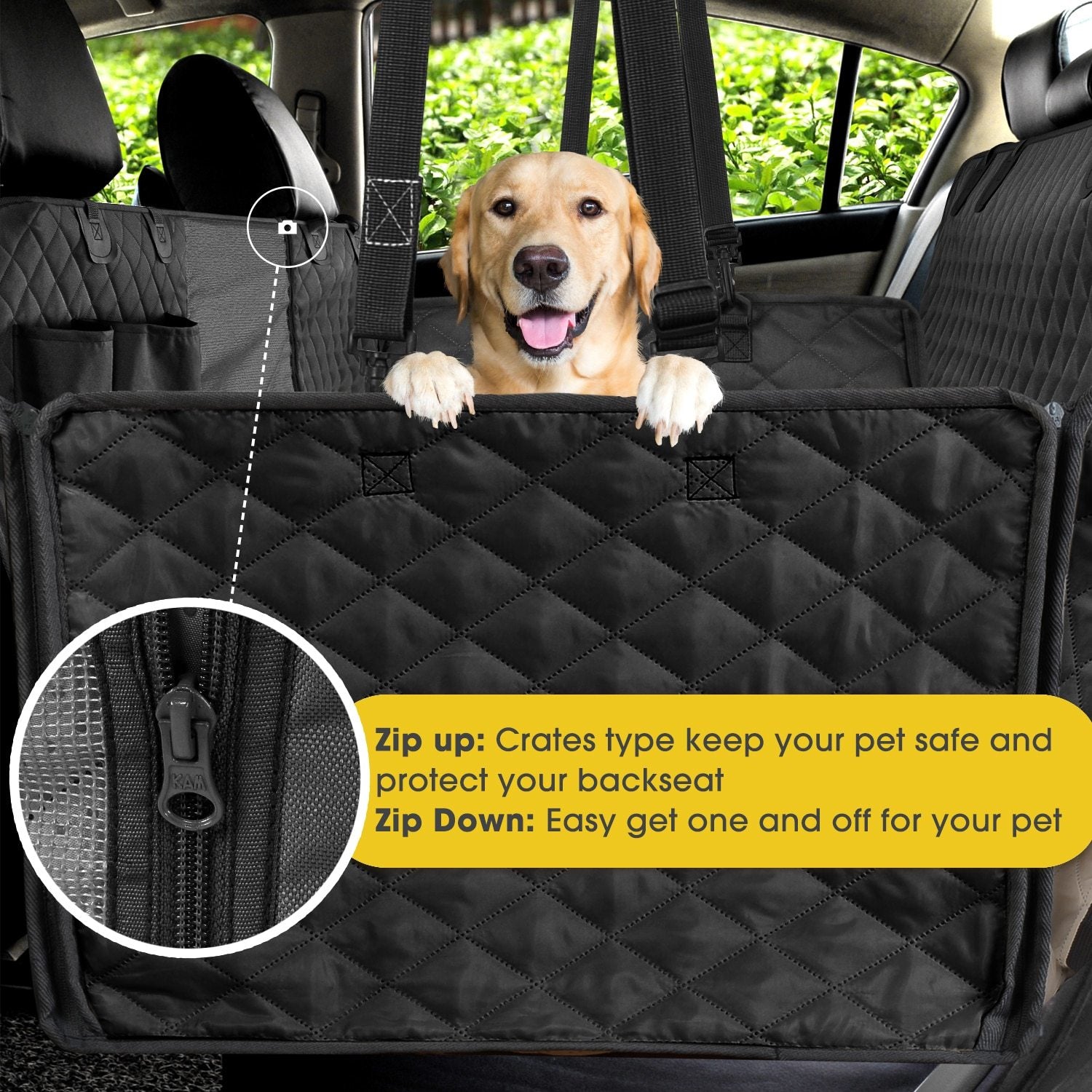 Waterproof Dog Car Seat Cover – 100% Waterproof Back Seat Protector