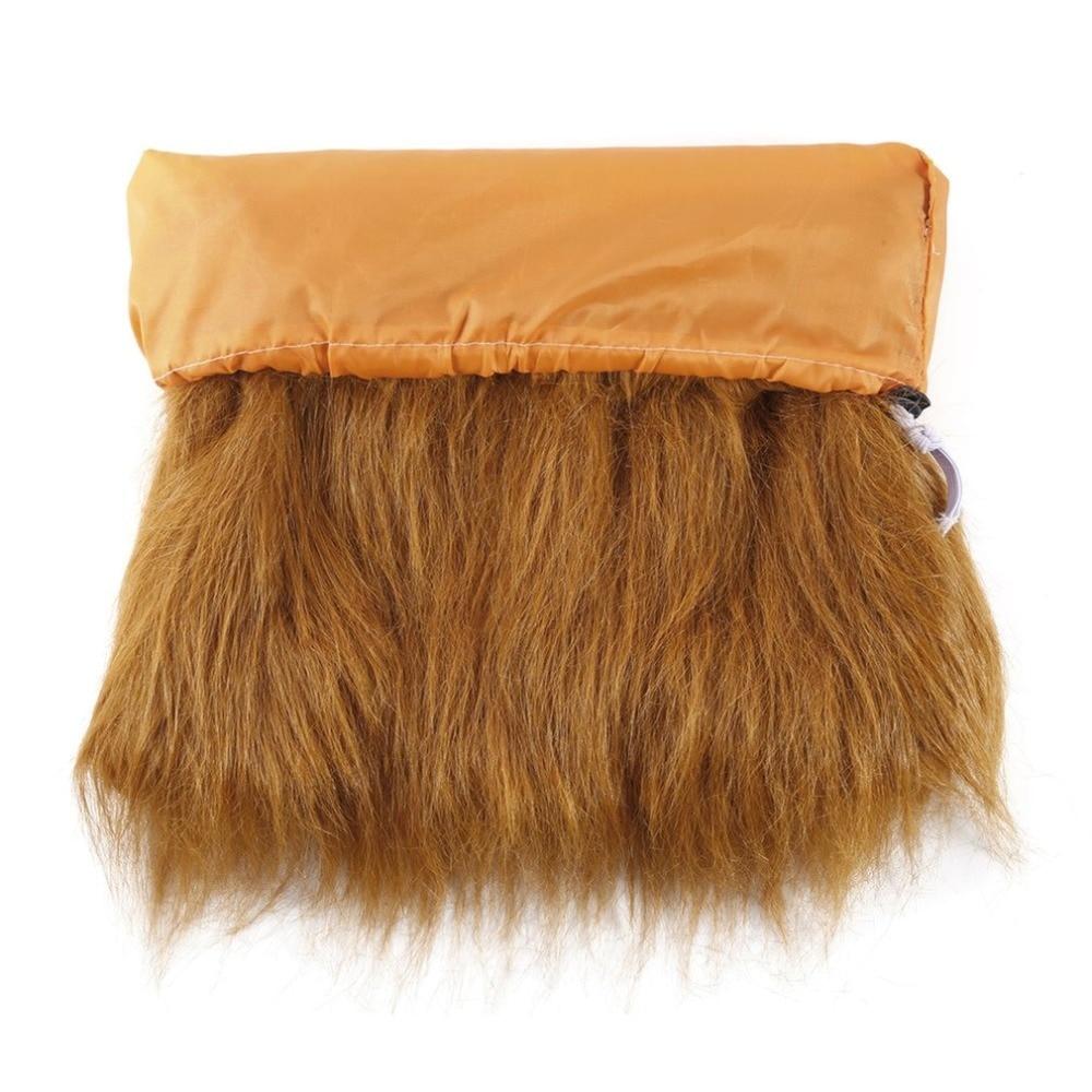 Furry brown bag with a beige top section on a white background