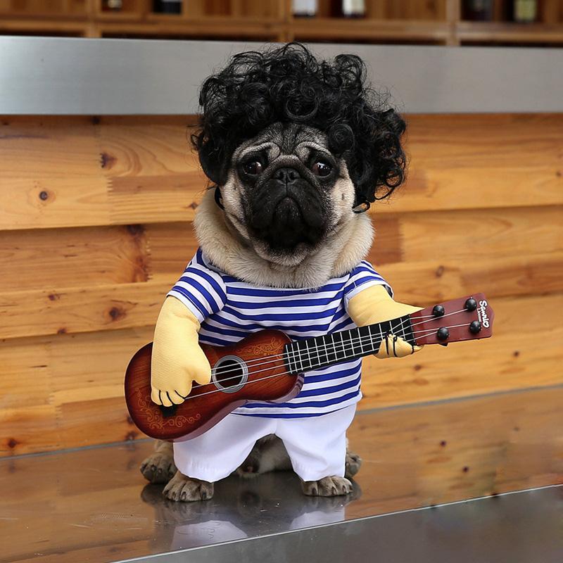 Funny Guitar Costume for Dogs & Cats – Pet Guitarist Outfit